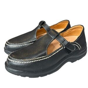 Dr. Comfort LuLu T-Strap Womens Black Leather Shoes Diabetic Comfort Shoes Sz 7W